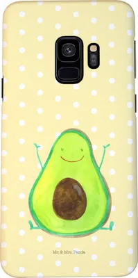 Produktbild von Mr. & Mrs. Panda Samsung Galaxy S9 Handyhülle Avocado Glücklich - Gelb Pastell - Geschenk, Hülle, Chaos, Handycover, Frucht, Cover, Handy Schutzhülle, Freude