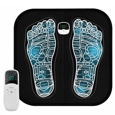 Produktbild von EMS Fußmassagegerät, Fußmassage Matte mit Fernbedienung, elektrischer Fußstimulator mit mehreren Modi, Massagegerät für Füße zur täglichen Entspannung