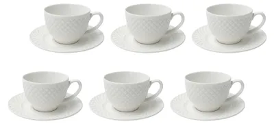6-teiliges Kaffeeset mit Untertasse 100 ml, New Bone China