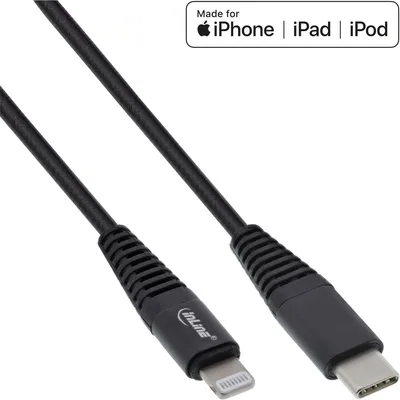 Immagine prodotto di Cavo InLine® USB-C Lightning, per iPad, iPhone, iPod, nero/alluminio, 1 m
