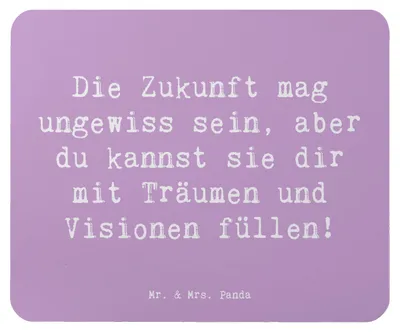 Produktbild von Mr. & Mrs. Panda Mousepad Spruch Zukunftsplanung Ungewissheit annehmen - Lavendeltraum - Geschenk, Trost, mousematte, Abenteuer, Zuversicht, Mutmacher, Mut, Freude