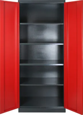Produktbild von Stahlschrank Owl mit 4 Fachboden | HxBxT 192x78x58cm | Anthrazitgrau/Rot