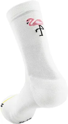 Produktbild von Sportsocken für das Laufen mit Kompressionszonen, mit Flamingoprint, Größe 36-39