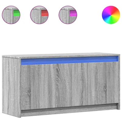 Image de vidaXL Armoire TV avec éclairage LED Gris Sonoma 100x34x50 cm