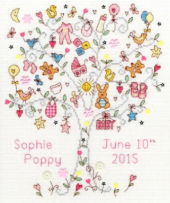 Zdjęcie produktu dla Zestaw do haftu krzyżykowego Bothy Threads "Love Baby", 22x28cm, XKA7, wzór liczony