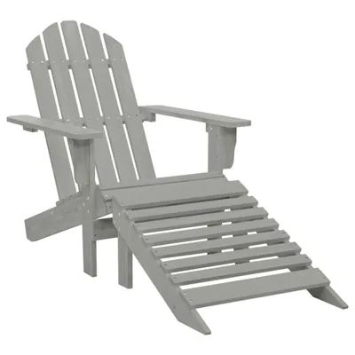 Produktbild von Gartensessel mit Fußstütze Holz Grau