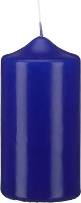 Produktbild von Stumpen Kerzen Royalblau 12 x Ø 5 cm, 12 Stück getauchte Stumpenkerzen mit Spitzkopf in RAL Qualität