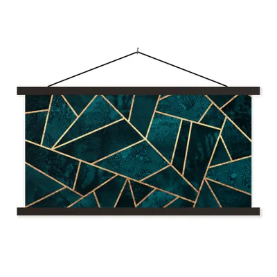 Produktbild von MuchoWow® Textilposter Steine - Gold - Luxus - Muster - Abstrakt 60x30 cm mit schwarzem Rahmen - Textilien