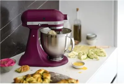Obrázek produktu pro KitchenAid 5KSM195PSEBE, Stojací mixér, Burgundsko, Tlučení, Hnětění, Míchání, 1 m, 4,8 l, Páčka