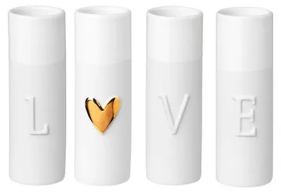 Produktbild von Set mit 4 Mini-Vasen in Weiß