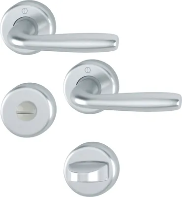 Produktbild von Hoppe Rosetten-Drückergarnitur Maribor 1766 / 17KV / 17KVS SK / OL Vierkant 8mm Aluminium F1 natur - 3803159
