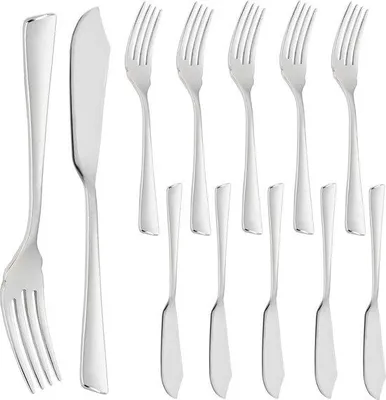 Produktbild von Famanu Fischbesteck 12-teilig - Edelstahl poliert