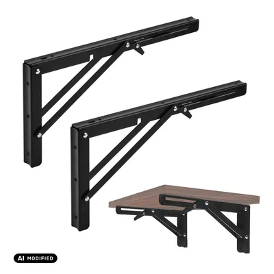 Zdjęcie produktu dla 2 uchwyty ścienne do półki "Maclean", minimalna długość 300 mm, maksymalna długość 600 mm, maksymalne obciążenie 50 kg, model MC-195