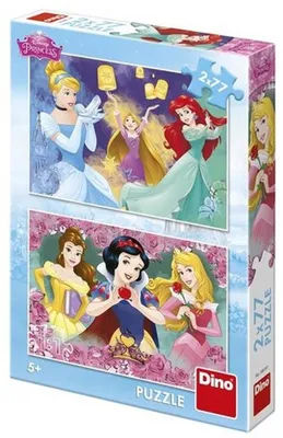 Produktbild von DINO Puzzle Disney-Prinzessinnen 2x77 Teile