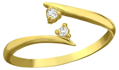 Produktbild von Zehenring Zehring schmal 925 Silber vergoldet Zirkonia klar
