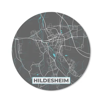 Produktbild von MuchoWow® Mauspad Mousepad Deutschland - Blau - Hildesheim - Stadtplan - Karte 50x50 cm - Mousepads - Maus Mat - Pad - Mausunterlage - Vinyl