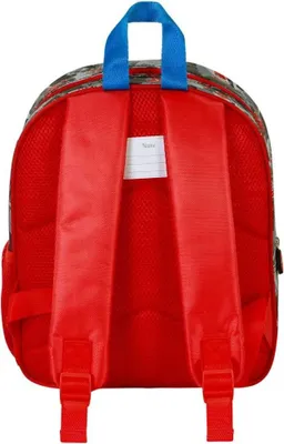 The back of a child's backpack.