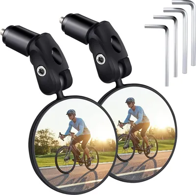Produktbild von Fahrradspiegel 2 Stš¹ck, HD 360¡ã Drehbar & Klappbar Fahrrad Rš¹ckspiegel,Universal Fahrradspiegel,Weitwinkel Fahrrad Spiegel Fahrradrš¹ckspielgel