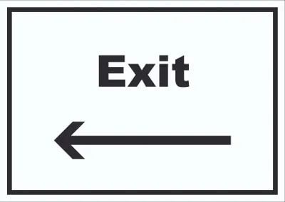 Produktbild von Exit Schild mit Text und Richtungspfeil links Ausgang waagerecht A1 (594x841mm)