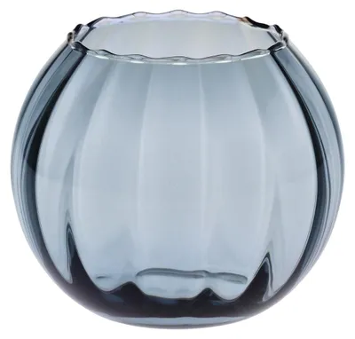 Produktbild von KROSNO geriffelte Kugelvase Blau, 15,5 cm