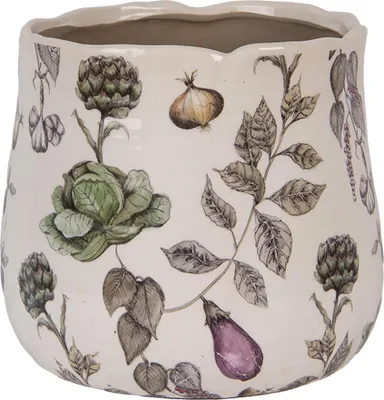 Obrázek produktu pro Clayre & Eef Květináč Ø 21x19 cm Béžová keramika Zelenina