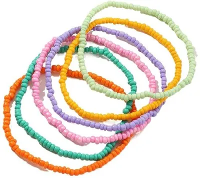 Produktbild von Handgefertigtes Enkelband aus 7 Kralen - Elastisches und Dauerhaftes Lichtgewichtarmband