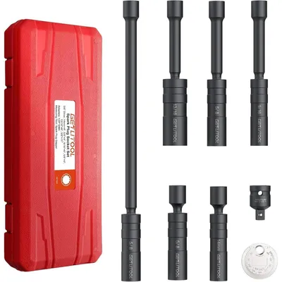 Produktbild von Zündkerzenschlüssel-Satz 6 Stück 14mm 16mm 21mm Magnetisch Flexibel Cr-V Stahl mit 1/2 Adapter