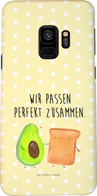 Produktbild von Mr. & Mrs. Panda Samsung Galaxy S9 Handyhülle Avocado Toast - Gelb Pastell - Geschenk, Cover, Hülle, Liebe, Handy Schutzhülle, Hochzeitsgeschenk, Case, Freundin