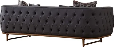 Produktbild von Schwarzes Chesterfield Sofa Designer Bettfunktion Wohnzimmer 3-Sitzer