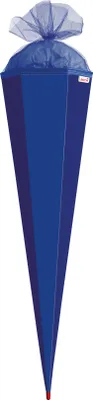 Produktbild von XXL-Bastelschultüte 100 cm ultramarinblau sechseckig - extra stabil durch Rot(h)-Spitze mit Tüll-Verschluss