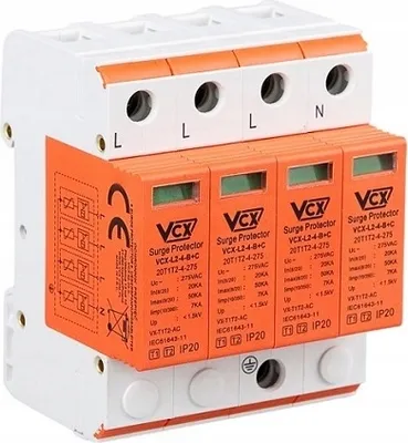 Produktbild von VCX Überspannungsschutz 4p 20-50kA B+C I+II 230V Blitzschutz CT-B+C VCX 9032