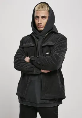Zdjęcie produktu dla Sztruksowa kurtka koszulowa Bunda Urban Classics czarna - XL