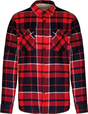 Image de Kariban Hommes Doublure Sherpa Chemise à carreaux Veste PC3406 (XL) (Rouge/Bleu marine)