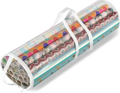 Image de Organisateur transparent Whitmor pour papier cadeau 25 rouleaux 76,2 cm
