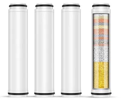 Reservefilter für Duschkopf, 4 Stück, 15 Filtrationsschichten, Weiß