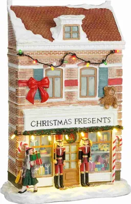 Produktbild von Luville Weihnachtsdorf Kerstcadeautjes Winkel - 19x9x26 cm - Polyresin - Mehrfach