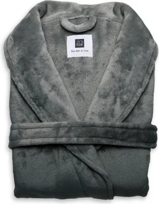 Productafbeelding van Zohome donkergrijze badjas Cara S - Gemaakt van 100% polyester
