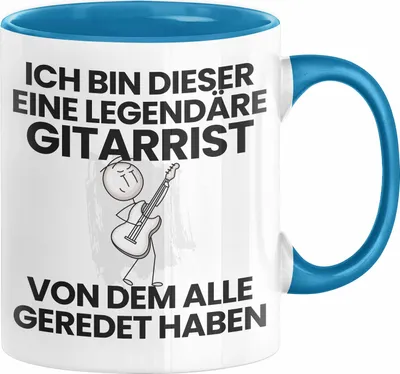 Produktbild von Gitarrist Geschenk Tasse Lustige Geschenkidee Geburtstag für Gitarrist Ich Bin Dieser Legendäre Gitarrist Von Dem Alle Geredet Haben Kaffee-Becher (Blau)