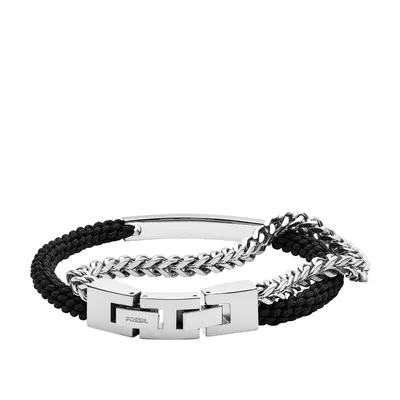 Image de FOSSIL bracelet Vintage Casual Double-Strand Bracelet Black argenté