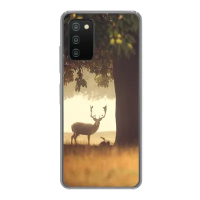 Produktbild von MuchoWow® Handyhülle Schutzhülle Hülle für Samsung Galaxy A03s Hirsche - Bäume - Wald Silikon Softcase Handy Hülle - Schutz