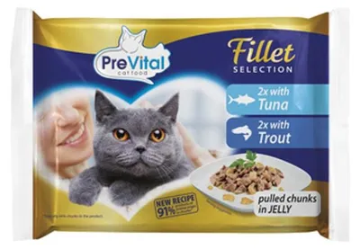 Produktbild von Karma dla kota z tuńczykiem i pstrągiem 4 x 85 g