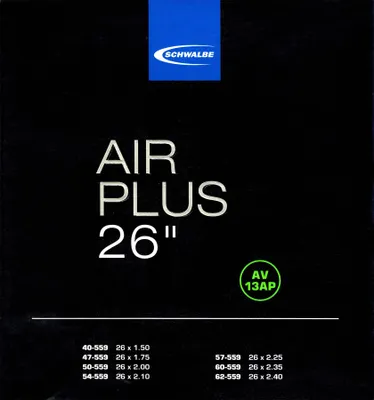 Produktbild von Schwalbe Schlauch AV 13-AP Air Plus 26x1.50-2.50" 40/62-559 AGV 40mm Nr.13AP