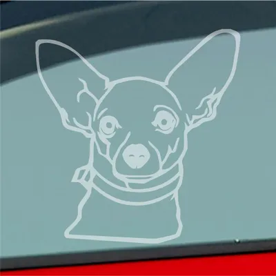 Produktbild von Auto Aufkleber Chihuahua Hund Dog Animal Tier Car 10x10 cm Milchglas Sticker Heckscheibenaufkleber