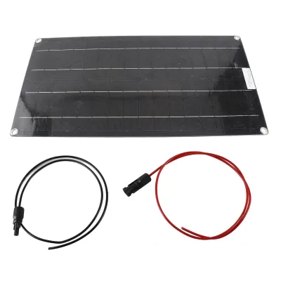 Produktbild von Solární panel, 100 W, monokrystalický, lehký, přenosná solární nabíječka s kabelem pro střechu obytného stanu, černá barva