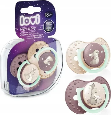 Image de LOVI tétines silicone dynamique Night&Day Girl 18 m+ 2 pcs 22/916girl