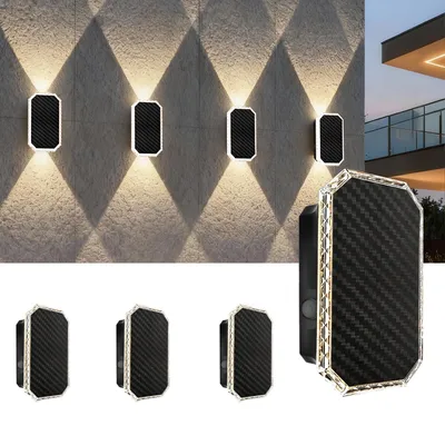 4er-Set Solar-LED-Tuinleuchten, 3 Farben, IP65, für Zaun und Terrasse
