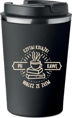 Obrázek produktu pro Prémiový termo hrnek s potiskem BOOKS READING COFFEE DRINKING 350ml KT_058