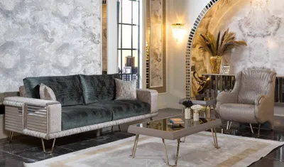 Produktbild von Wohnzimmer Komplette Sitzgarnitur Dreisitzer Couch Einsitzer 2tlg Set