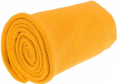 Bündchen Strickbündchen 16x80cm Bündchenstoff Baumwolle elastisch gerippt sonnengelb