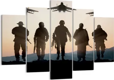 Produktbild von Bild auf Leinwand - Leinwandbild - Armee Militaria - 150x100cm - Wand Bild - Wanddeko - Wandbilder - Leinwanddruck - Bilder - Kunstdruck - Wanddekoration - Leinwand bilder - Wandkunst - EA150x100-3436